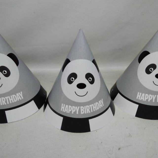 Topi kerucut panda / topi ultah kerucut panda