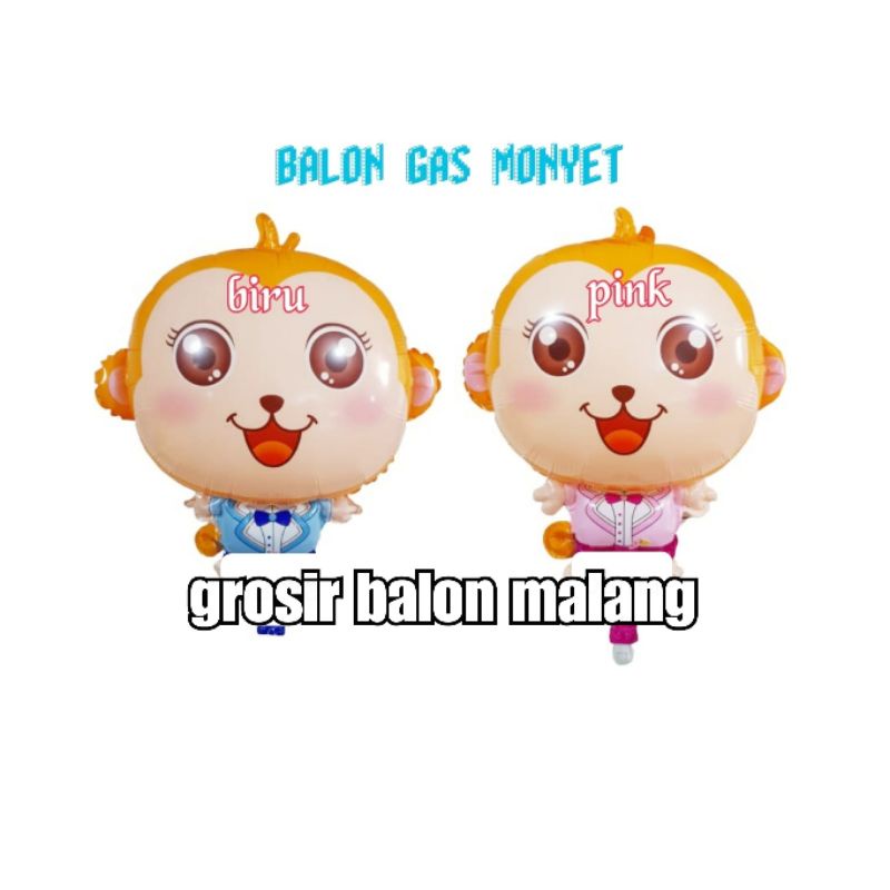 balon foil karakter animal monkey monyet BAJU