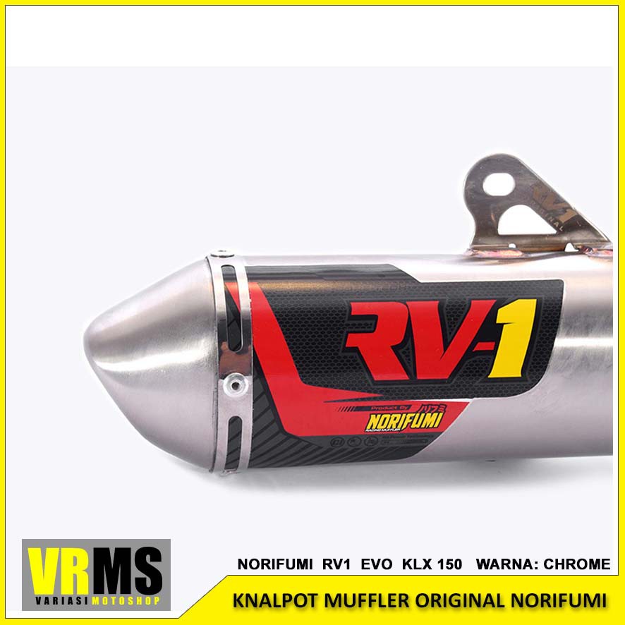 Knalpot Muffler Original NORIFUMI  RV1 Type EVO  KLX 150 Chrome