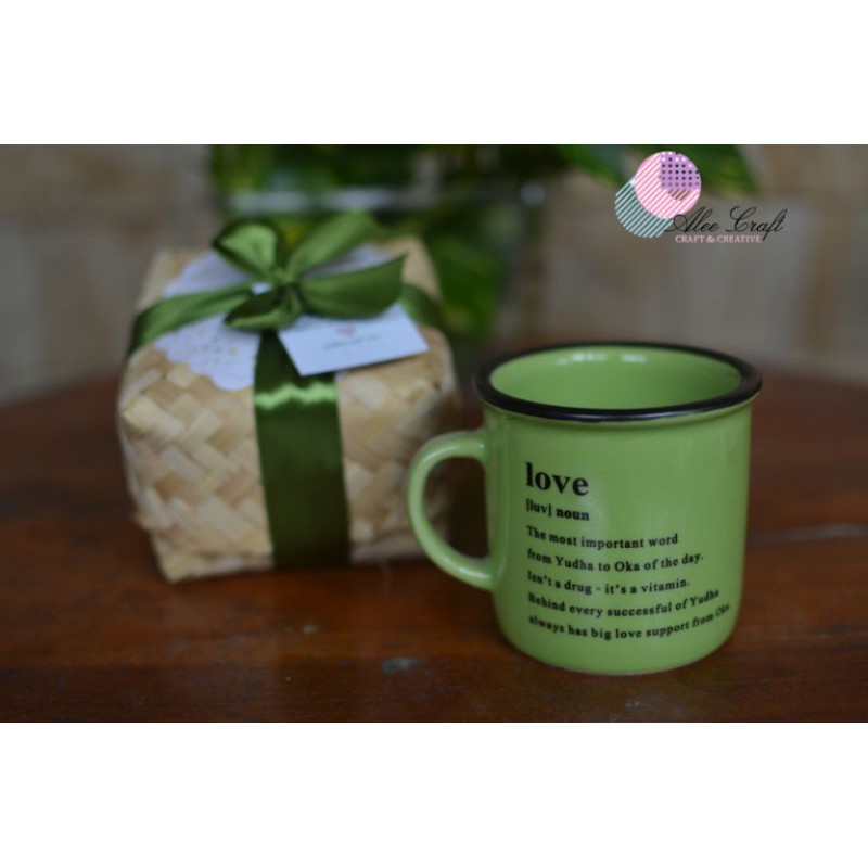 Souvenir Pernikahan ultah Gelas Enamel keramik Custom