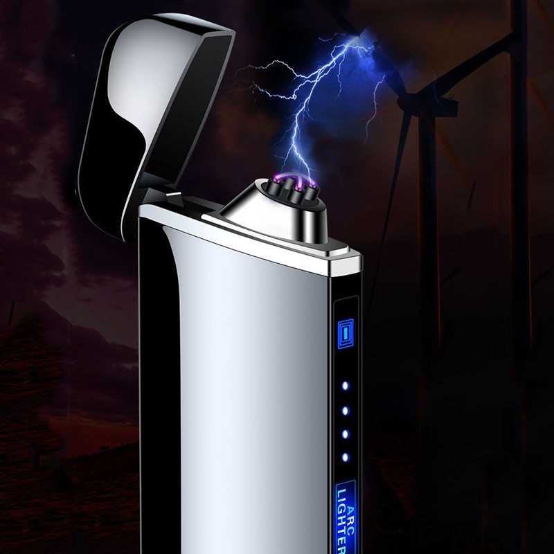 Firetric Korek Api Elektrik Plasma Pulse Arc Lighter LED - JL319-Hitam Metallic