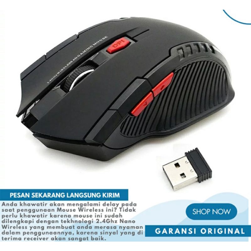 Mouse Gaming Wireless Tanpa Kabel Silent Bluetooth Ergonomic Wireless Gaming Mouse Murah