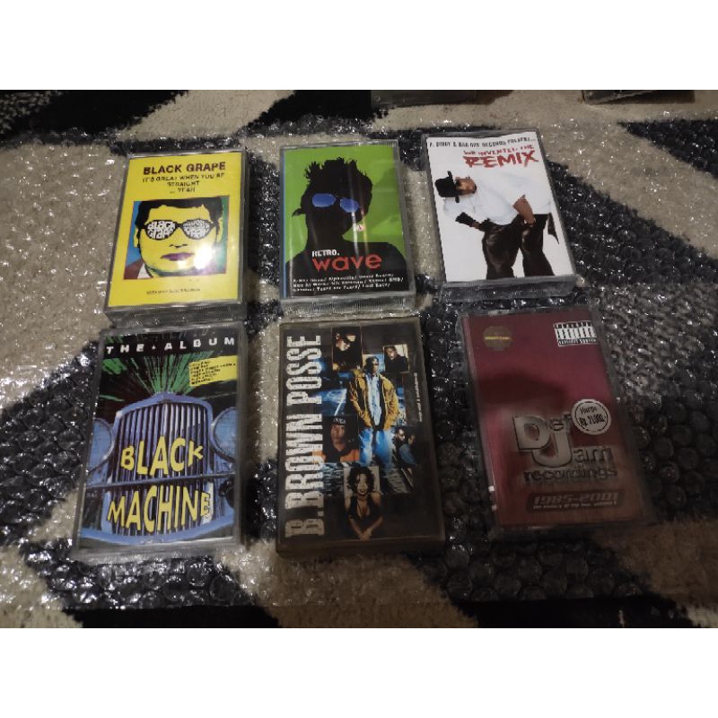 kaset pita black grape - retro wave - p diddy &amp; bad boy - black machine - b brown - defjam