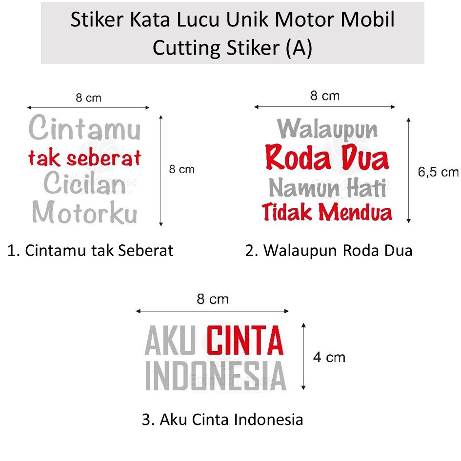 Aksesoris Motor Mobil Spakbor Batok Cutting Sticker A Lucu Unik