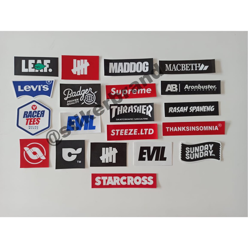 

STIKER BRAND BISA PILIH DISTRO GRAFTAC HYPEBEAST LOCALBRAND STICKER KATALOG 009