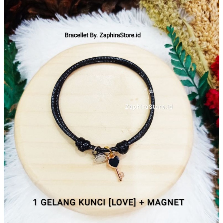 ZaphiraStore [PROMO] 2PCS GELANG KUNCI GEMBOK LOVE/ KUNCILOVE | Gelang Pasangan Pria Wanita