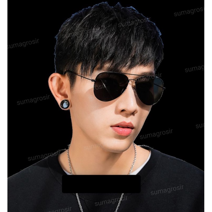 Kacamata Hitam Aviator Sunglasses Pilot Pria Wanita Anti Radiasi UV Blueray Model Gaya Fashion Korea