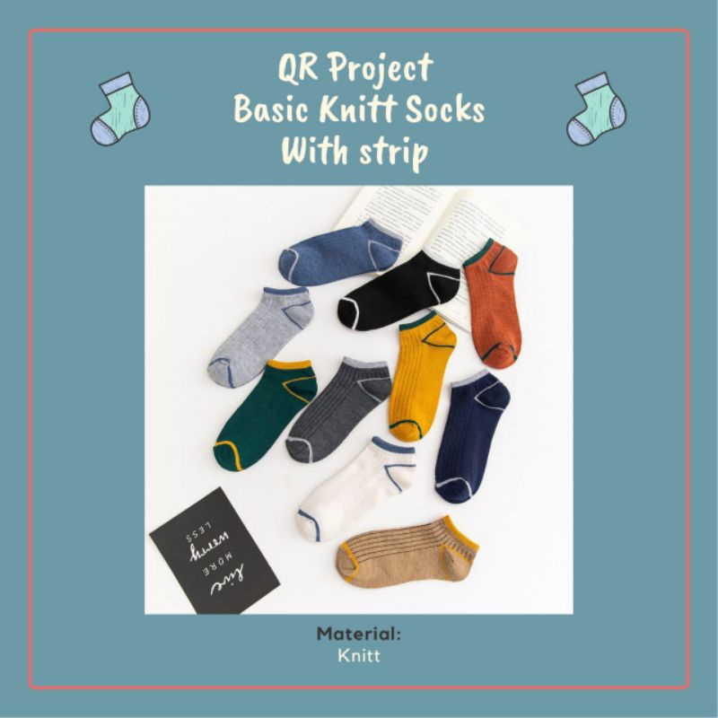 QR Project id Kaos Kaki Rajut Polos dengan Garis Basic Knitt  Socks with strip