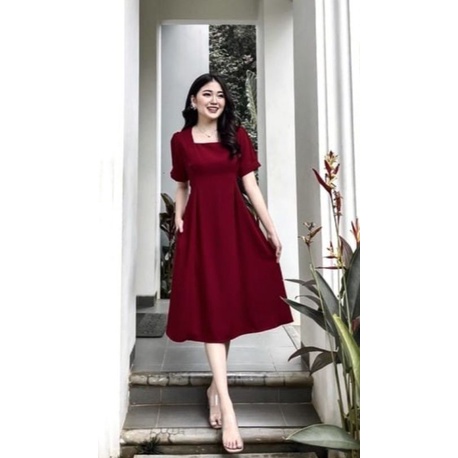 Dress Korean Style Casual Look Premium Lace Vintage Midi DRESS