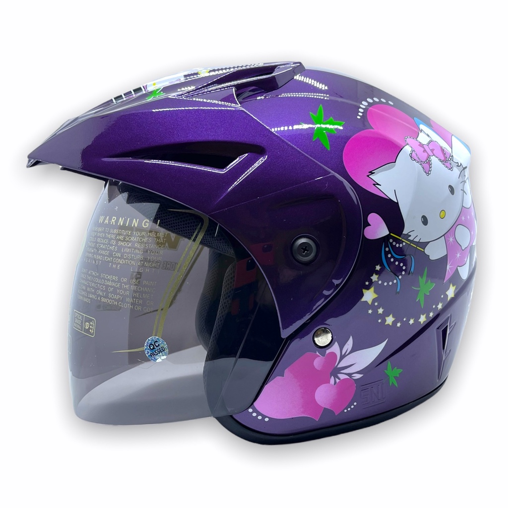 Helm WTO Z1R Pet - Fairy Catty - Violet - Half Face ALL SIZE