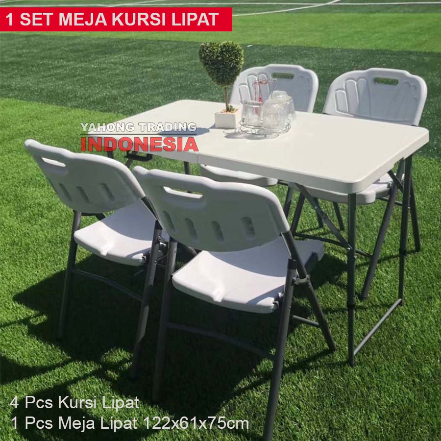 Meja Kursi Lipat 122cm 1 SET Meja Makan Meja Taman Meja Outdoor Indoor SUNC TOOLS