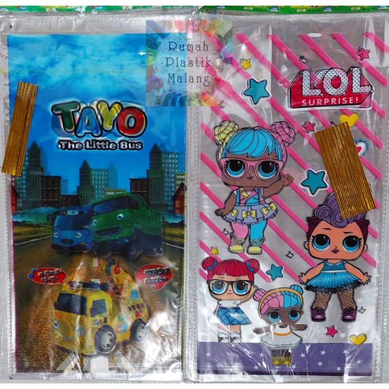 

Plastik snack ulang tahun 20x40 chiki souvenir jajan anak opp tebal tanggung sedang lol surprise tayo bus bungkus bingkisan hadiah ultah happy birthday hbd murah