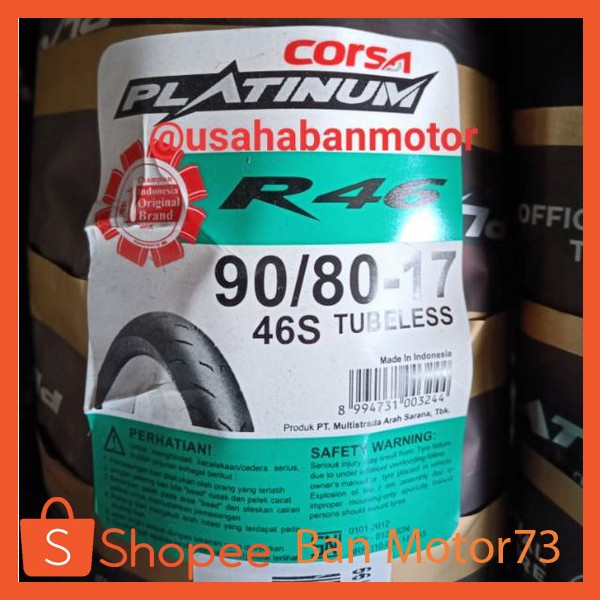 Ban Corsa R46 90 80 Ring 17 Tubless Racing Compound