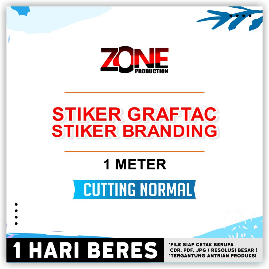 

CETAK STIKER GRAFTAC / CUTTING NORMAL / STICKER BRANDING / 1 METER