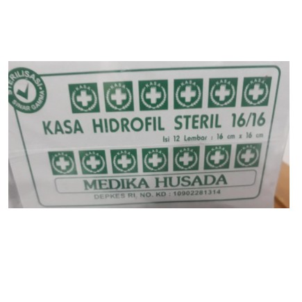 16pcs Kasa Husada Kasa Hidrofil Steril ukuran 16x16cm CBKS LC