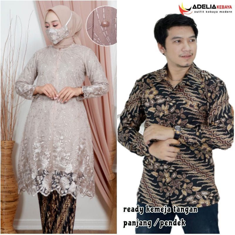 set couple kebaya tunik BUSUI FRIENDLY kebaya modern set couple kebaya-Set couple coksu