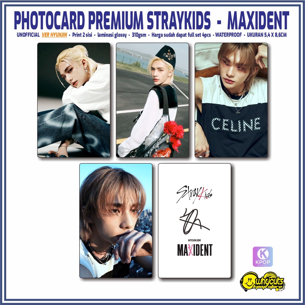 Photocard Set Premium Replika Ofc Straykids Maxident / print 2 sisi glossy / anti air