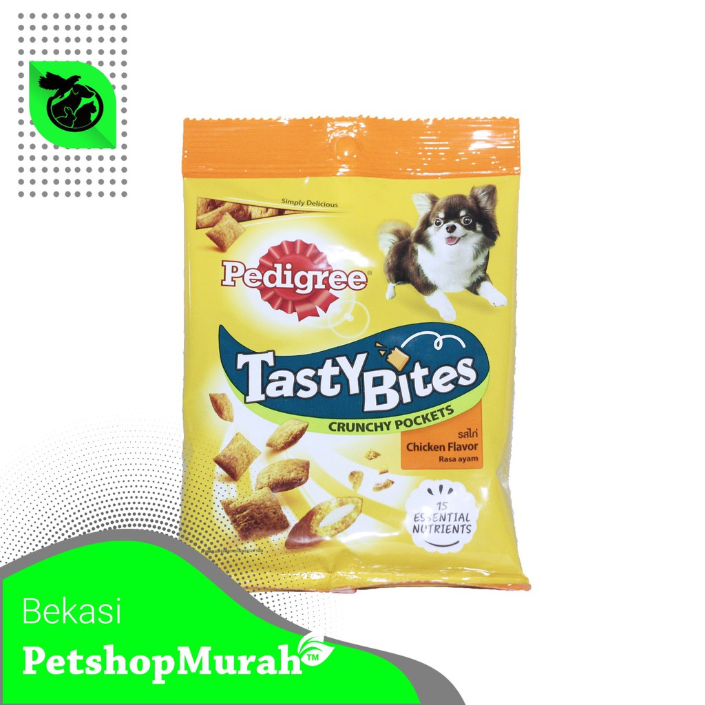 Makanan anjing Pedigree Tasty bites Snack Cemilan Dog dry food 60 gr