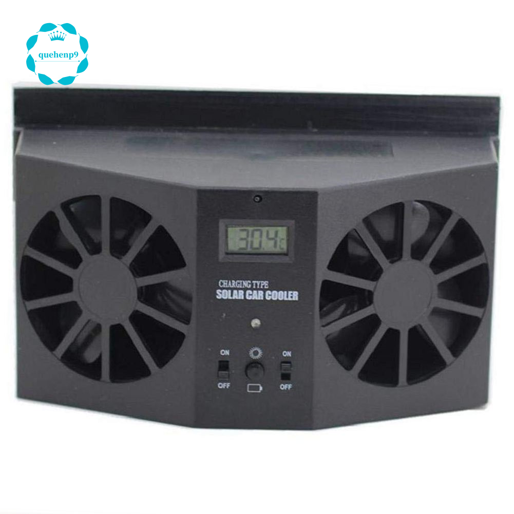 1set Solar Car Ventilation Fan Double Hood Auto Exhaust Fan Solar Car Desuperheaterblack Shopee Indonesia