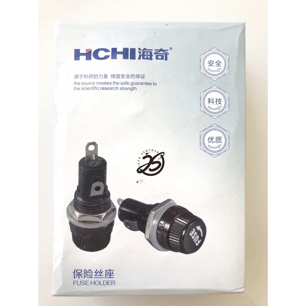 FUSE HOLDER HCHI BESAR ASLI (6x30mm) HICHI IICHI PEGANGAN SEKRING KACA