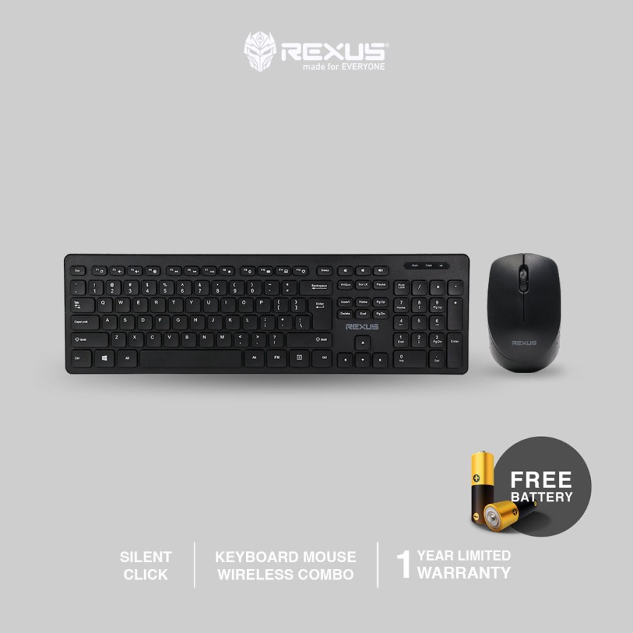 Keyboard mouse rexus wireless 2.4ghz combo 2in1 slim membrane 108 keys optical 1200dpi 3d for pc laptop office gaming rx-km8 km-8