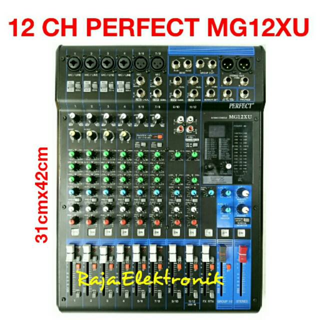 Mixer 12 Channel PERFECT MG12XU Professional Mixing Console 12CH Effect Processor Echo Reverb Audio