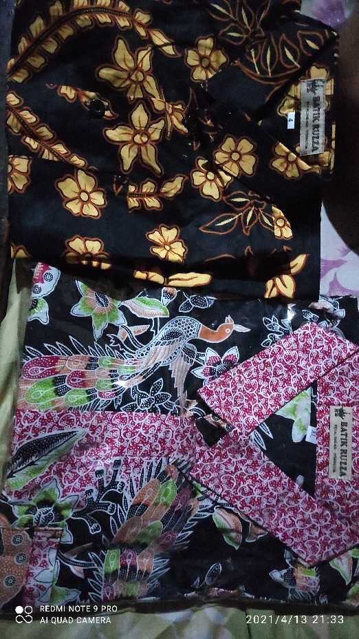 Ruzza Batik Couple Motif Phoenix Pink Merak Kupu Hitam Manis Seragam Keluarga