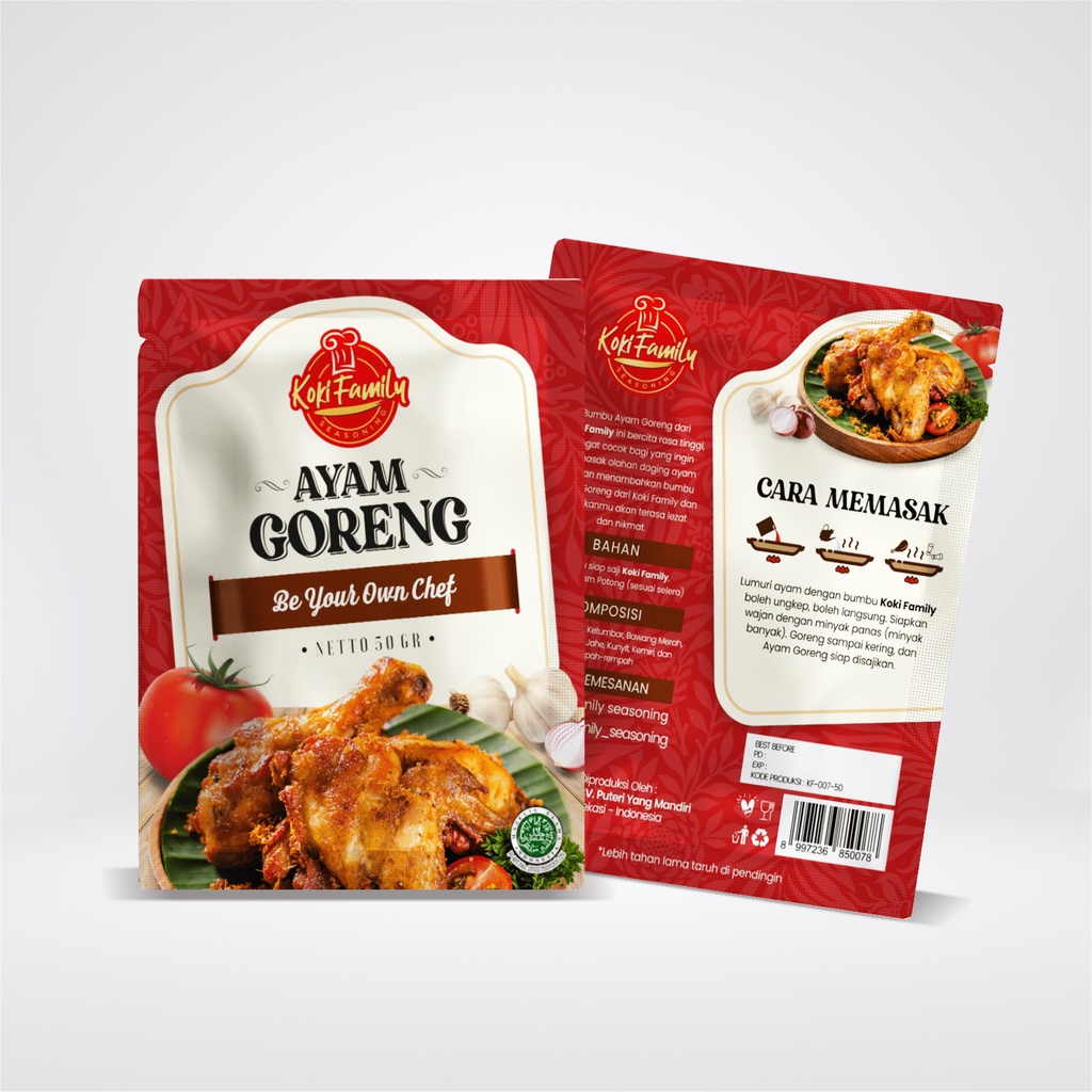 

Koki Family Bumbu Ayam Goreng - Bumbu Ayam Ungkep Yang Sedap 50 gr