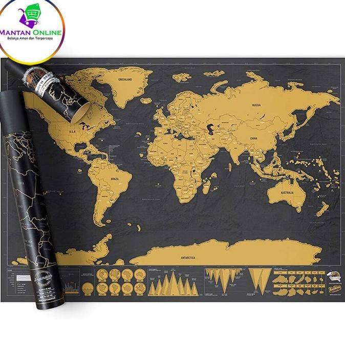

Diskon Poster Peta Dunia Deluxe Scratch World Map for Travelers Detailed Map Diskon