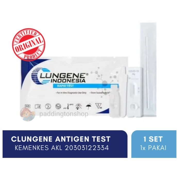 ORIGINAL!! Lungene Rapid Test BIRU IZIN KEMENKES /Antigen Swab/ Swab Test /Covid (ECER)