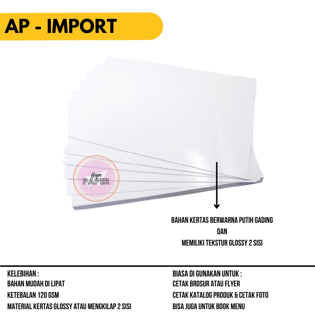 

RK Kertas Art Paper A3 120 gsm isi 50 lembar / Kertas Art Paper 120 gsm A3