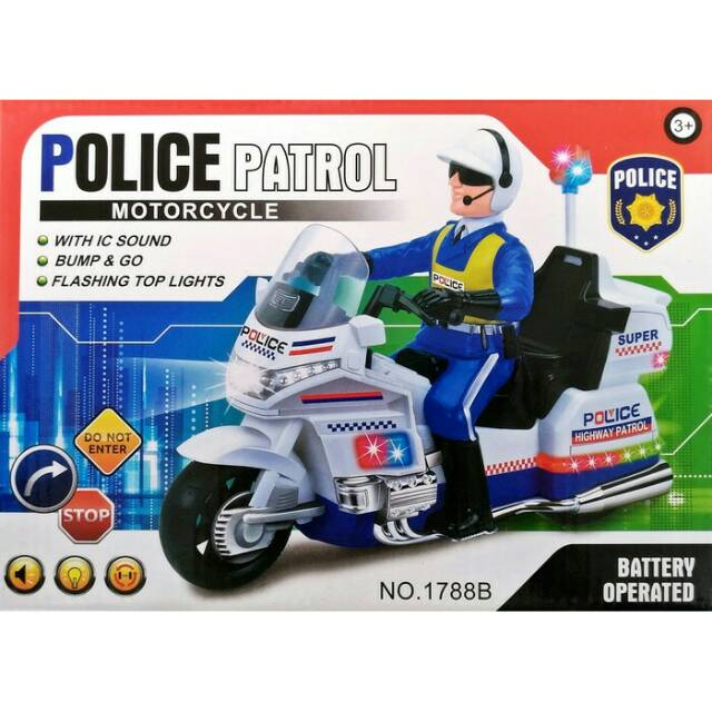 Mainan Motor Polisi/Police Patrol Motorcycle