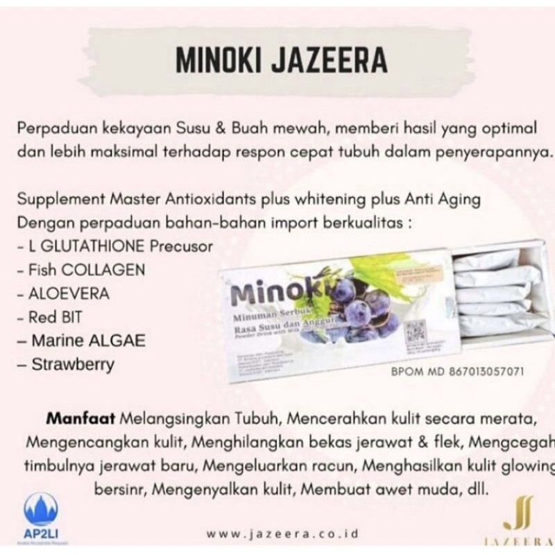 Minuman serbuk collagen ( MINOKI ) Keshatan/Kecantikan