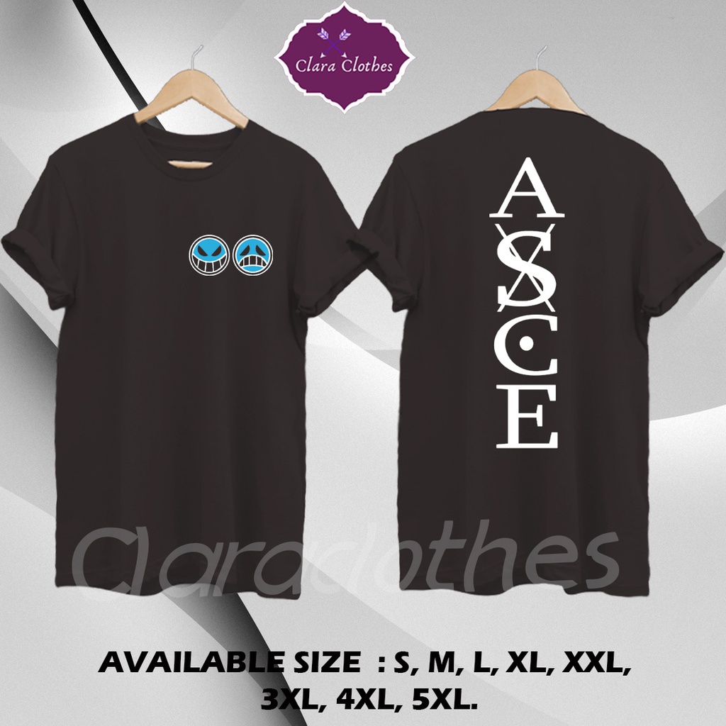 Kaos / Baju / Tshirt Distro ANIME ONE PIECE /  SHIROHIGE ACE SIMPLE