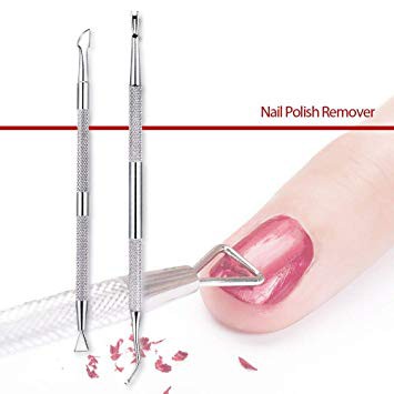 Nail Polish Remover Tool - Nail Gel Scraper Triangle Metal Nail Cleaner Peeler Scraper Remover 942#