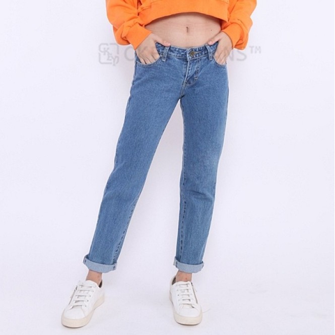 Ori 4 Warna Celana  Panjang Boyfriend  Jeans  Plain  Wanita  BX 