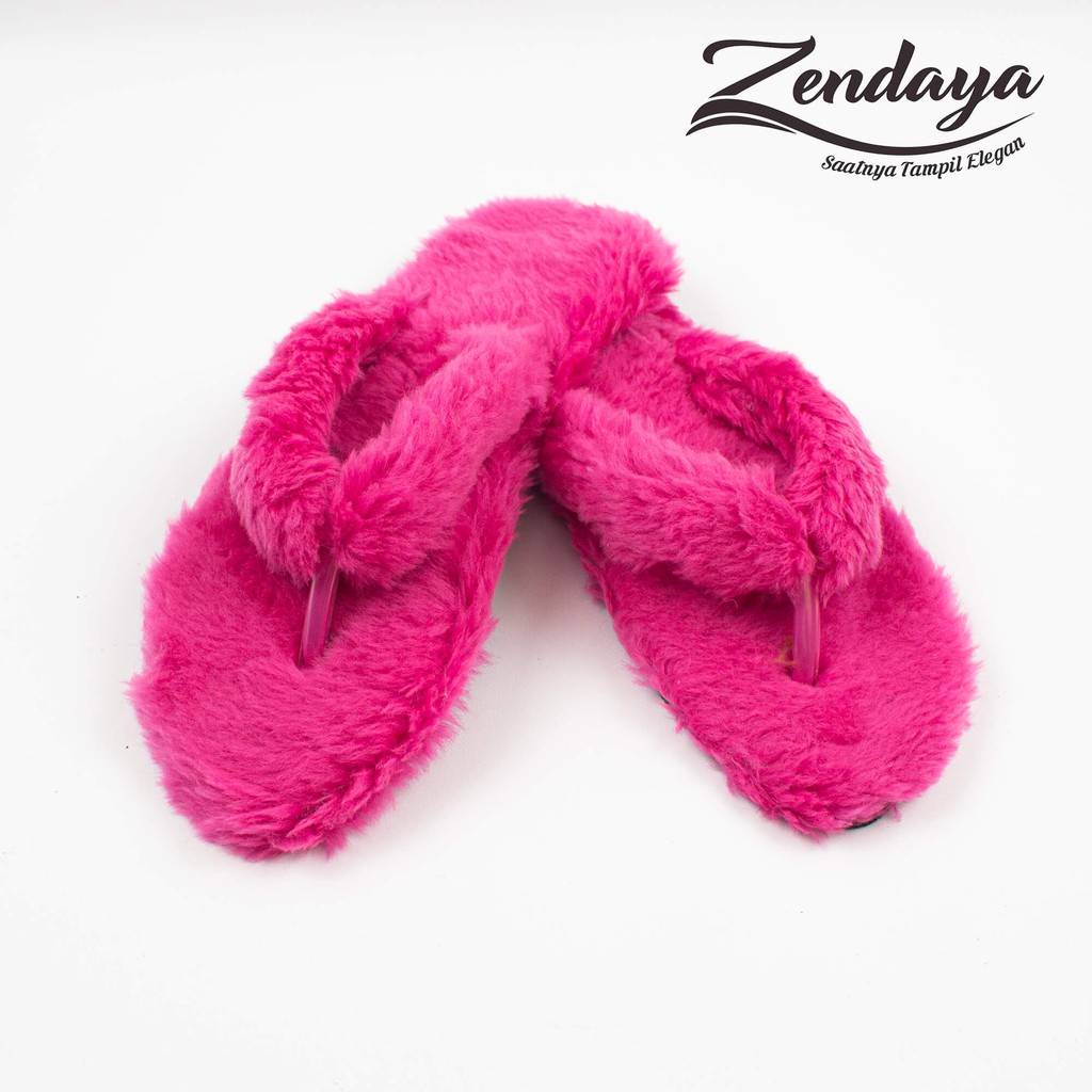 Sandal Japit Wanita Bulu Import Halus 36-40