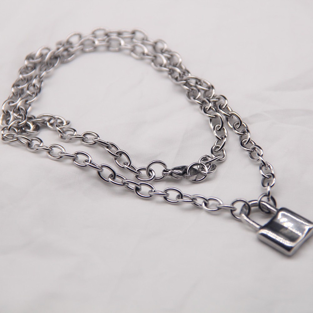 Gembok dengan Kalung Rantai Bahan Stainless Steel untuk Pesta / Club