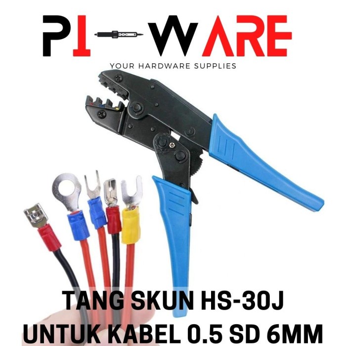 HS-30J Tang Skun Kabel 0.5 - 6mm / 20-10 AWG Cable Lugs Crimping Tools