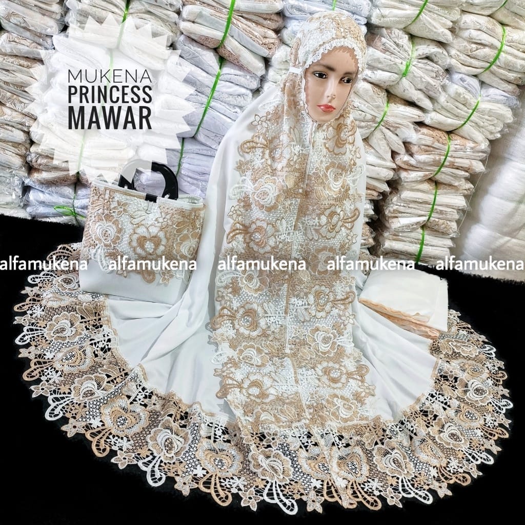 COD MUKENA PRADA PRINCESS MUKENA PRINCESS MAWAR RENDA KD FULL MAHADEWA MICRO JUMBO RENDA TWOTONE FUL