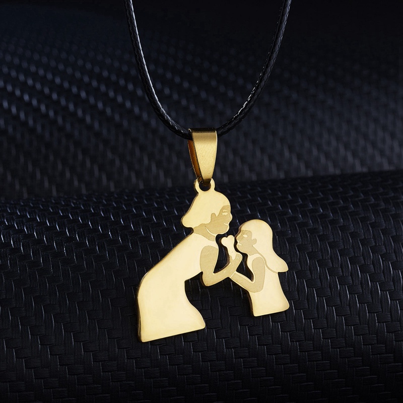 Kalung Rantai Dengan Liontin Bentuk Hati Motif Tulisan Mom / Daughter Untuk Hadiah Natal