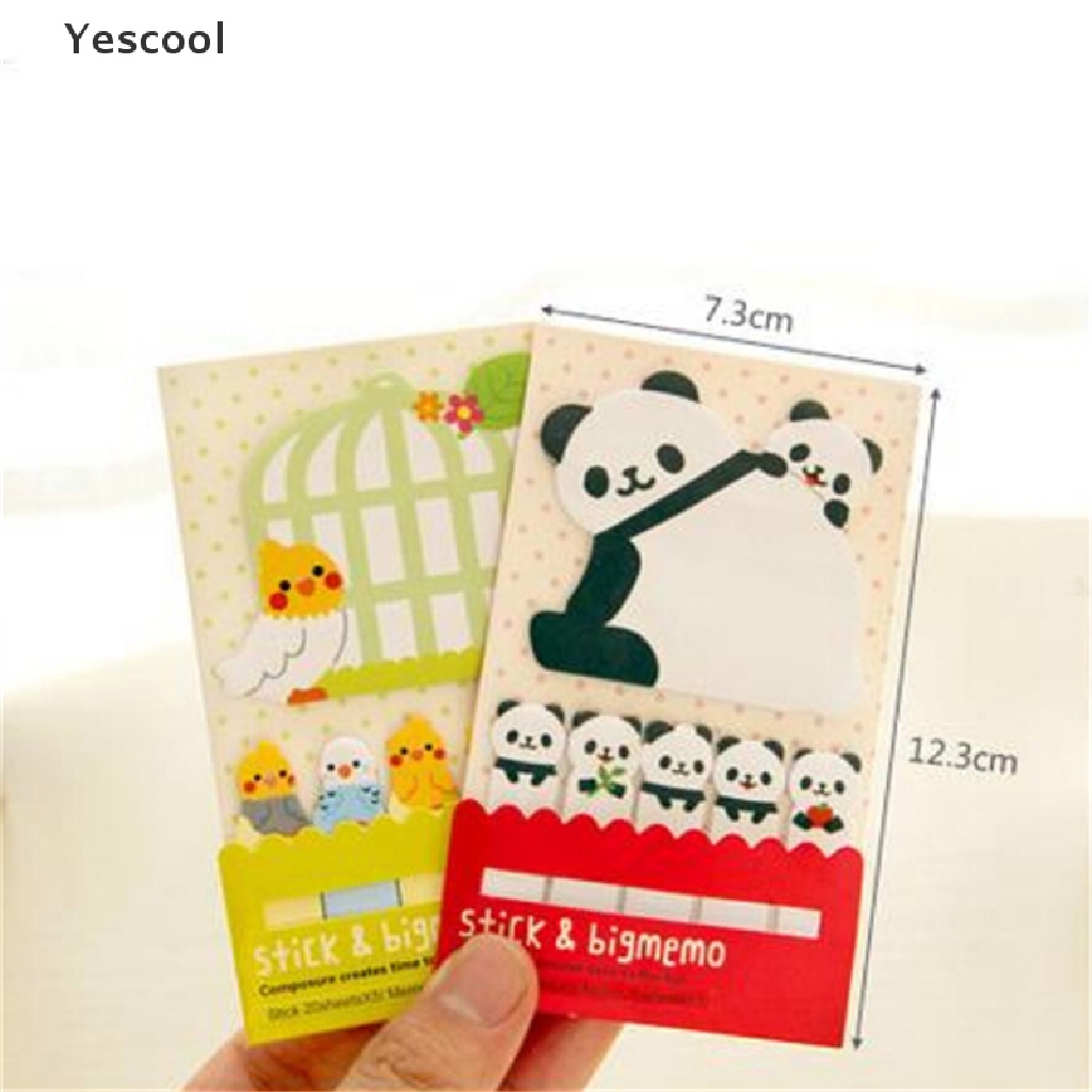 Yes Sticky Notesmemopost It Motif Kartun Pandakucing Lucu Kawaii Multi Warna Untuk Kantorsekolah