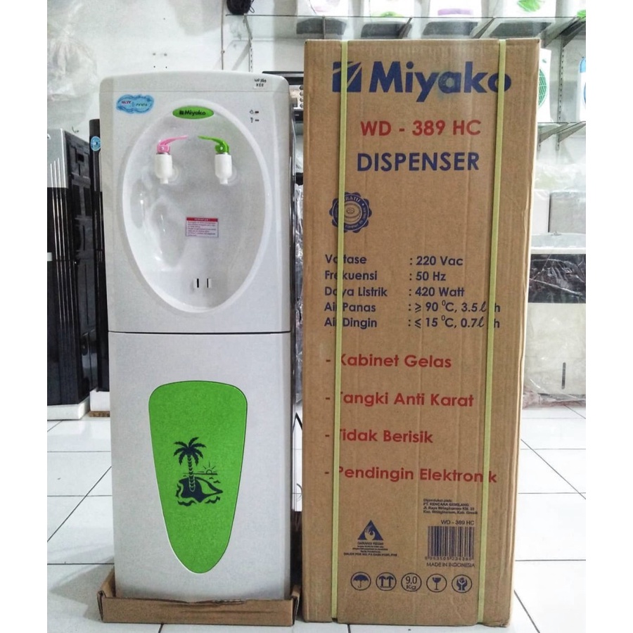 DISPENSER AIR GALON MIYAKO WD389HC WD-389HC DISPENSER STANDING HOT &amp; COOL