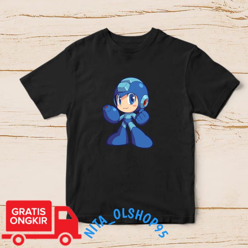 baju anak megaman , baju anak gambar robot , Mega man