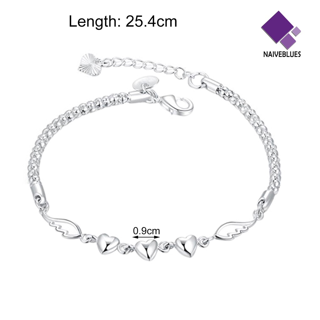 Gelang Rantai Adjustable Desain Hati Untuk Wanita