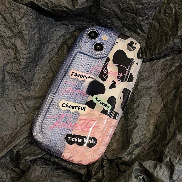 Case Motif Sapi Denim Untuk iPhone 12 13 11 Pro Max X Xs Max Xr