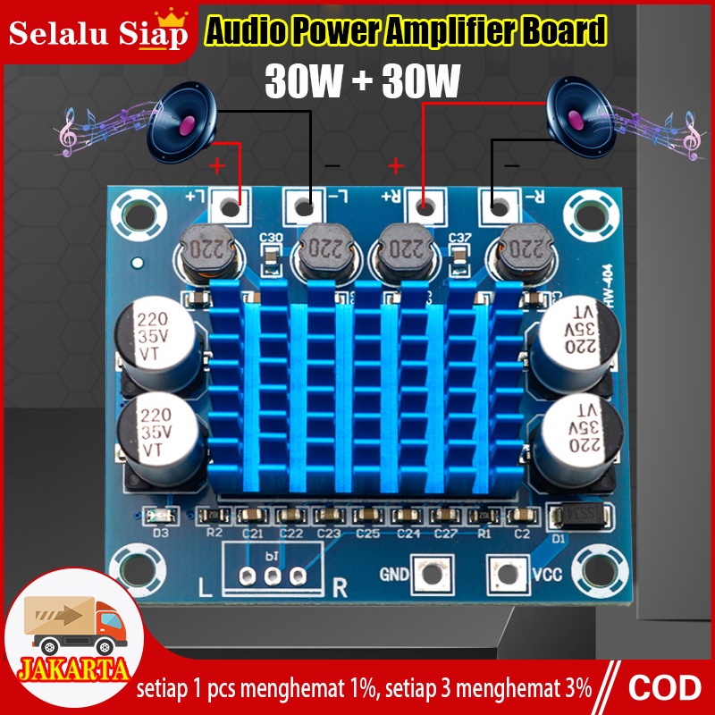 TPA3110 XH-A232 POWER AMPLIFIER CLASS D 30W+30W 2.0 Digital Audio Power Amplifier Board 2x15w PAM8610