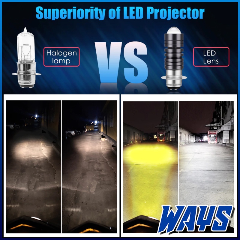 [L243] Lampu LED Laser H6 2 Warna AC DC Motor Mio Soul Fino Beat Vario Supra Revo Jupiter Satria Nex