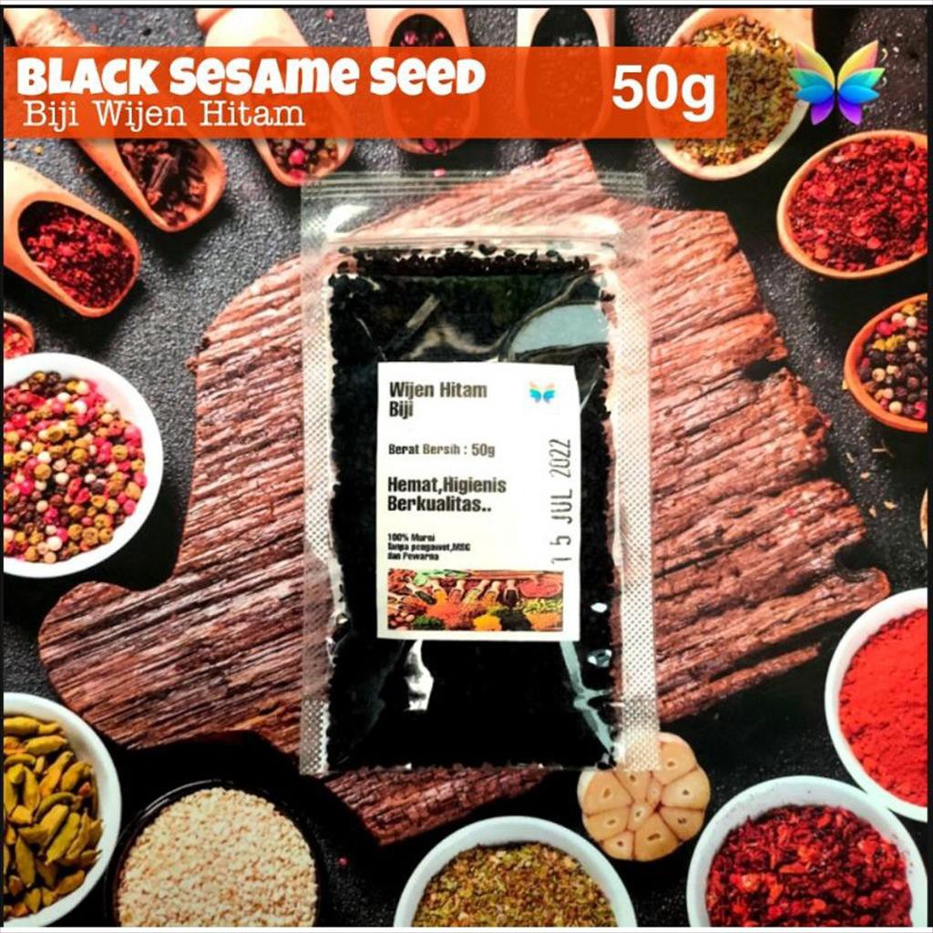 

Bumbu Rempah WIJEN HITAM BIJI / Black Sesame Seed 50g ✓PREMIUM #WarnaWarniRempah