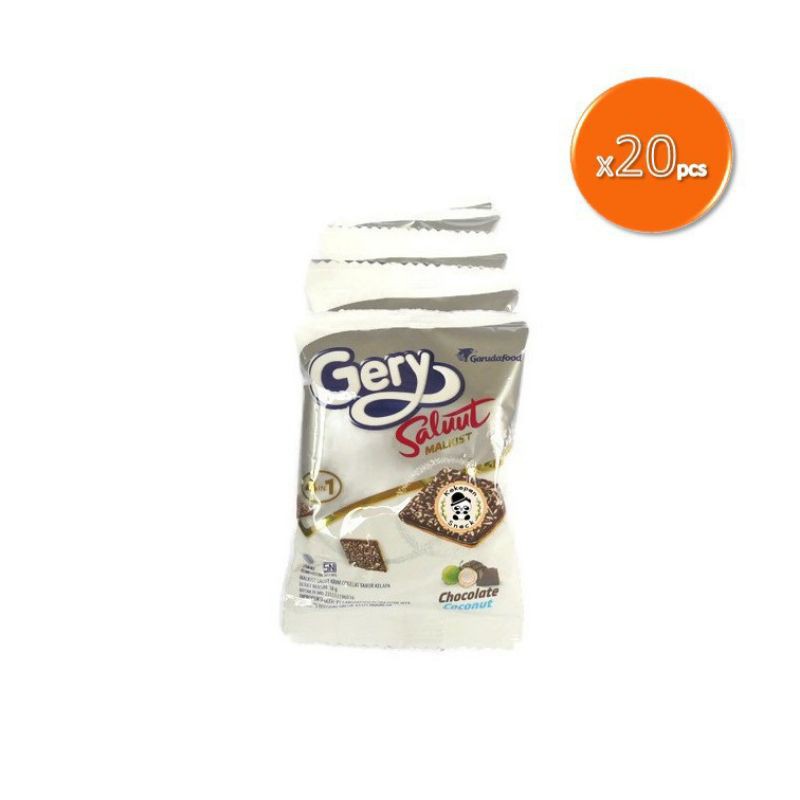 

Gery Saluut Malkist Coklat Tabur Klapa 18 gr x 20 (1 renceng)